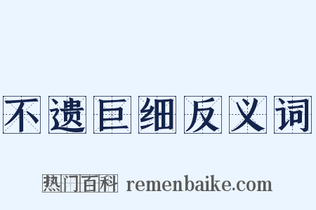 不遗巨细反义词是什么意思的图片